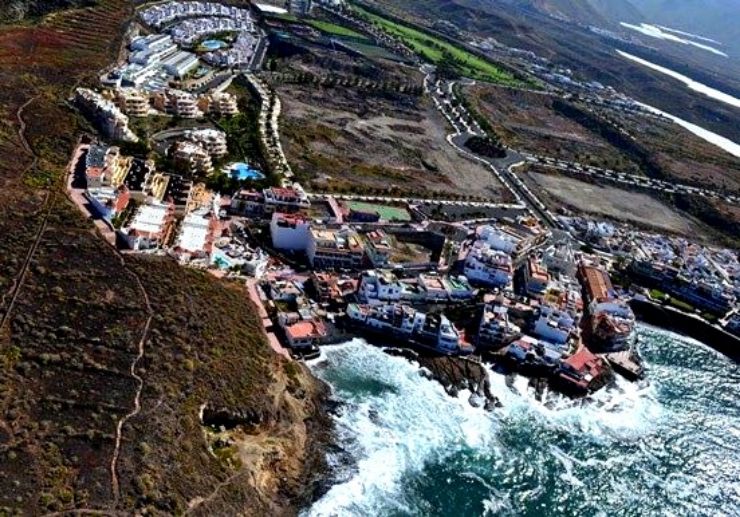 Helicopter tour view of south Tenerife coastline