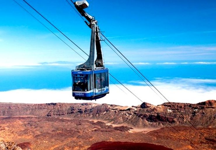 Ride cable car above the cloud in Teide