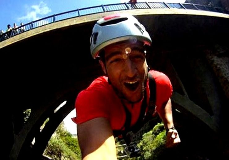 bridge bungee jumping selfie in Gran Canaria