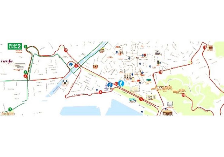 Malaga City hop on hop off tour route map