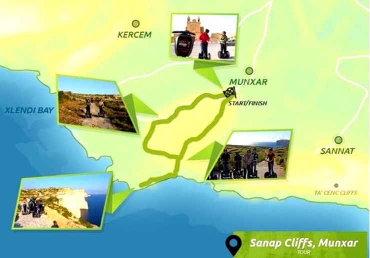 Sanap cliff Munxar Segway tour route map