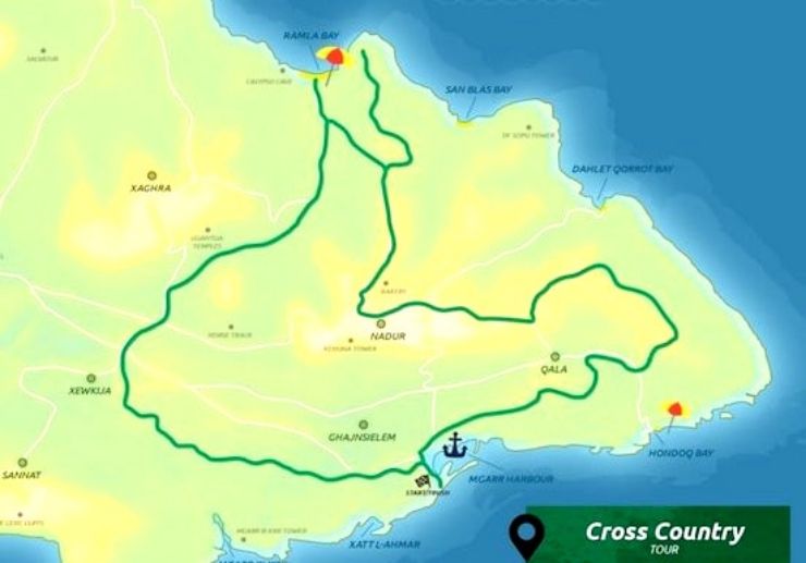 Segway cross country tour in Gozo route map