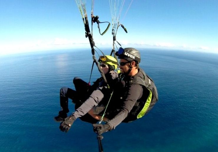 Paragliding over Tenerife coastline