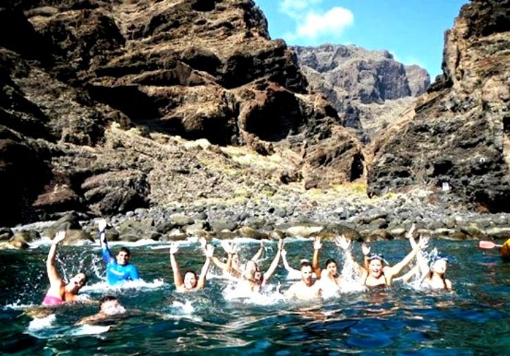 Swimming break kayak tour in Tenerife