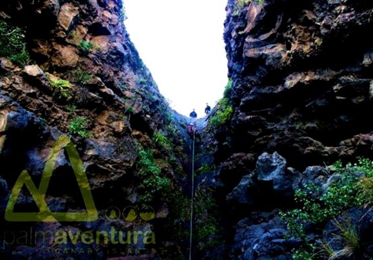 Canyoning through the rock formations in La Palma