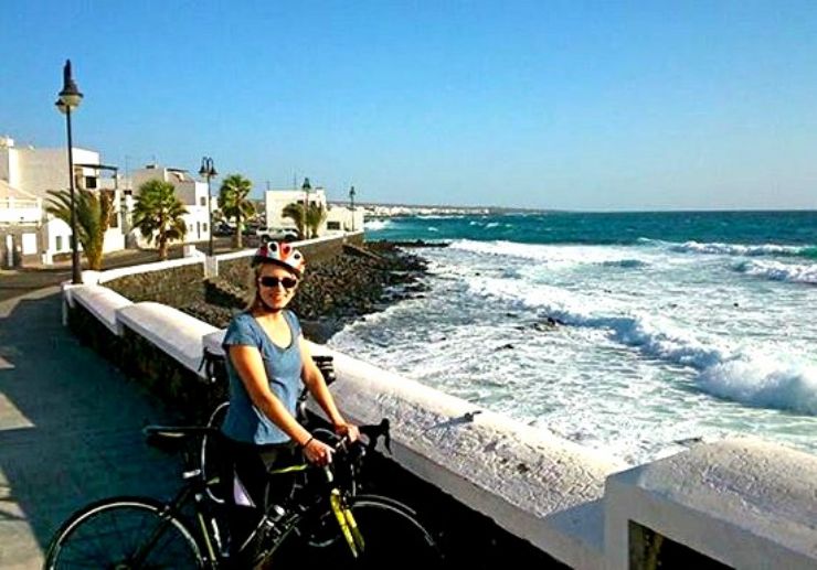Road bike tour along Lanzarote coast