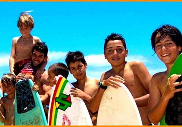 Surfing with kids in Lanzarote