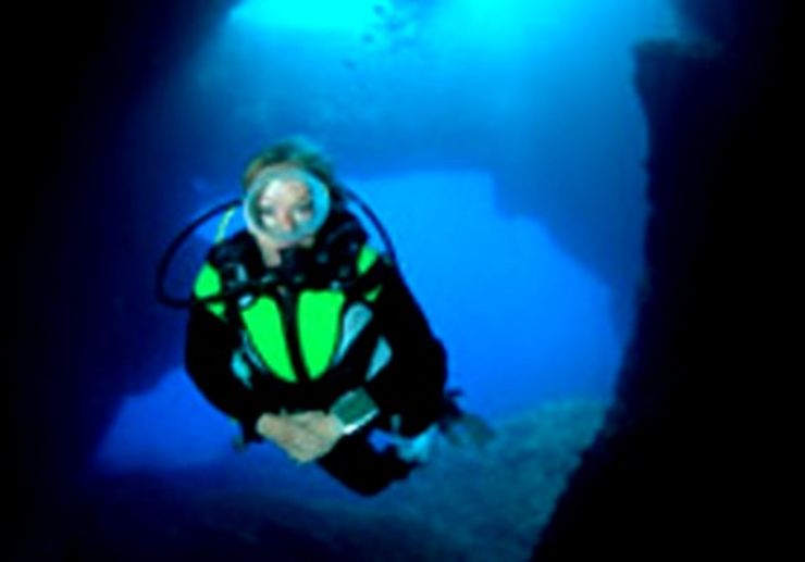 Cave diving Gozo island
