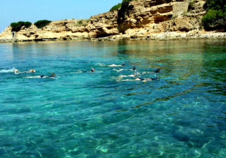 Swimming in crystal clear water of Mallorca