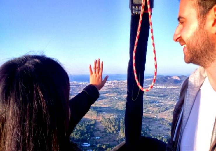 Marriage proposal on hot air balloon Ibiza