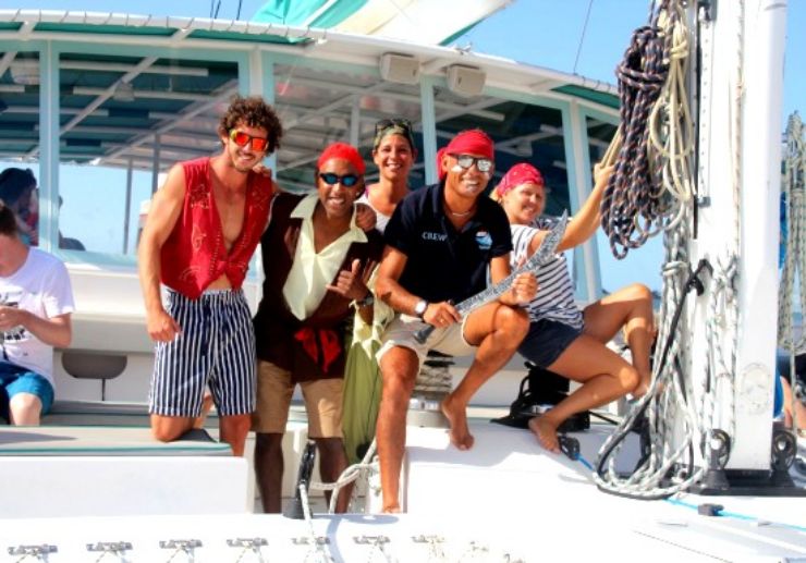 Entertaining pirate sailing crew