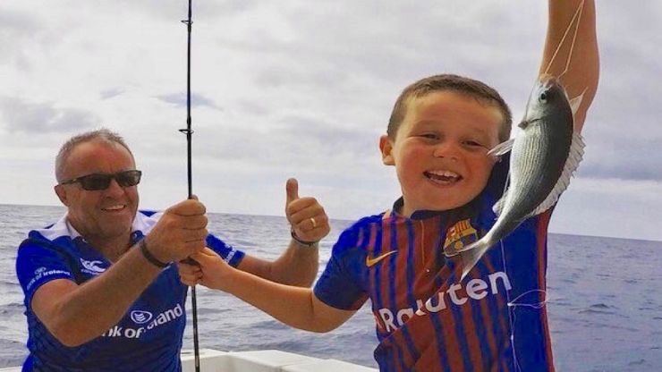 Kids fishing in Fuerteventura