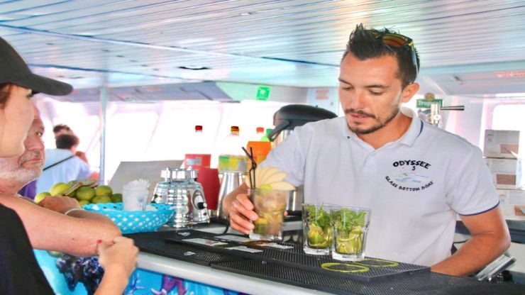 Bar onboard Odyssee boat excursion