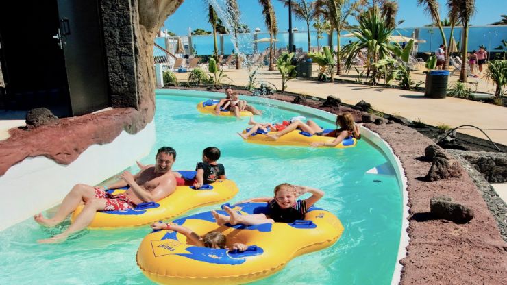 Floating on a lazy river Aqualava waterpark