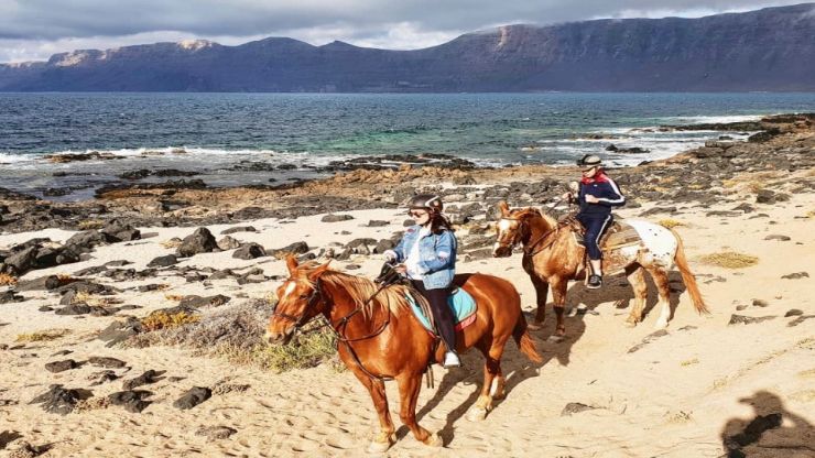 Horse riding on sand Lanzarote